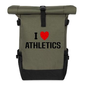 Ich liebe Leichtathletik - Rolltop Rucksack - Olive/Schwarz - Vorne