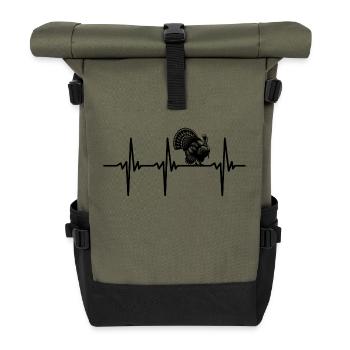 Battement de cœur pour l’oiseau de dinde - Sac à dos roll top - olive/noir - Devant