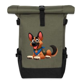Malinois 14 - Roll Top Backpack - olive/black - Front