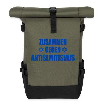 zusammen gegen antisemitismus - Rolltop Rucksack - Olive/Schwarz - Vorne