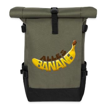 Alles Banane - Rolltop Rucksack - Olive/Schwarz - Vorne