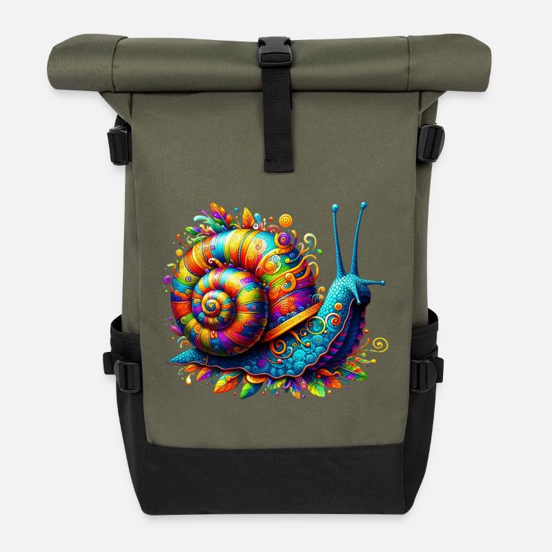 Escargot - Sac à dos roll top - olive/noir