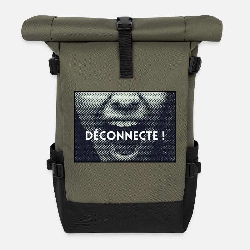 Message - Déconnecte ! - Sac à dos roll top - olive/noir