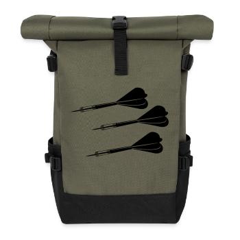 dartpfeile - Rolltop Rucksack - Olive/Schwarz - Vorne