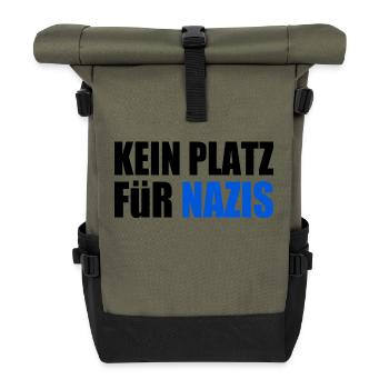 kein platz für nazis - Rolltop Rucksack - Olive/Schwarz - Vorne