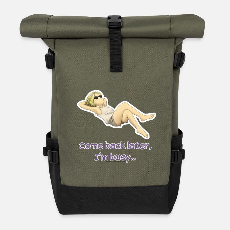 Too busy... - Sac à dos roll top - olive/noir