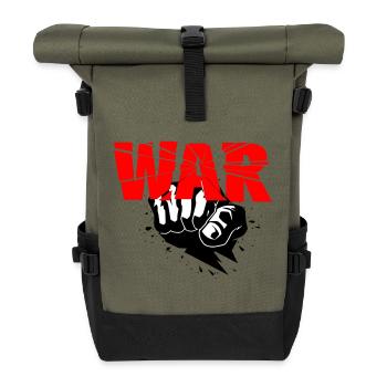 No war - Roll Top Backpack - olive/black - Front