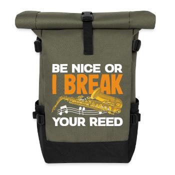 Saxofon - Rolltop Rucksack - Olive/Schwarz - Vorne