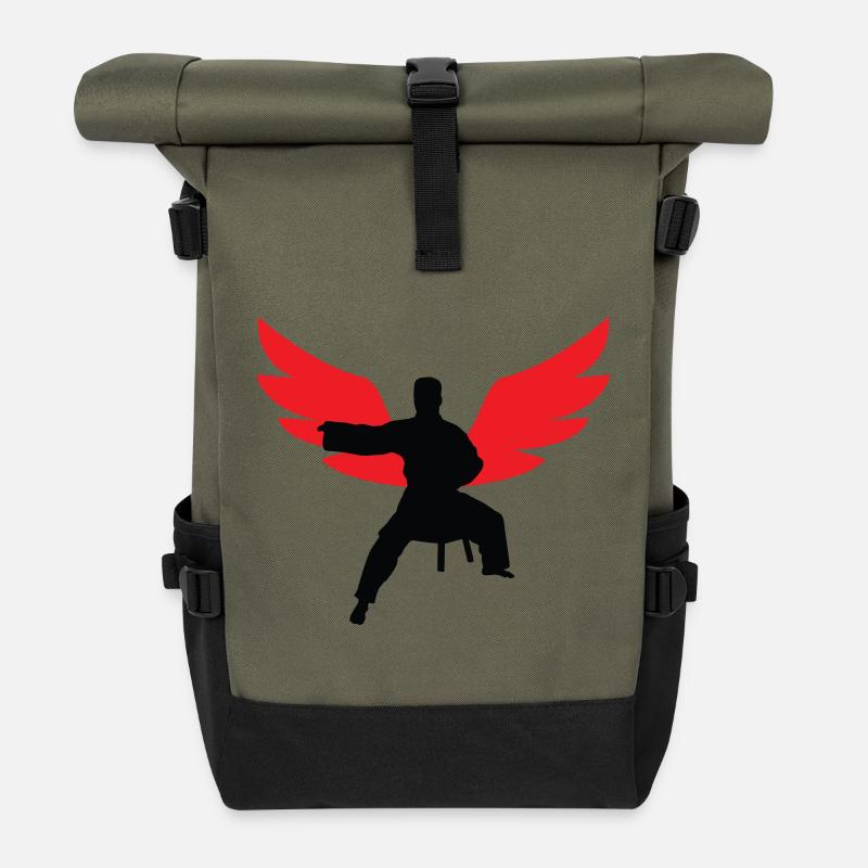 Aikido - Martial Art - Aikido - Roll Top Backpack - olive/black