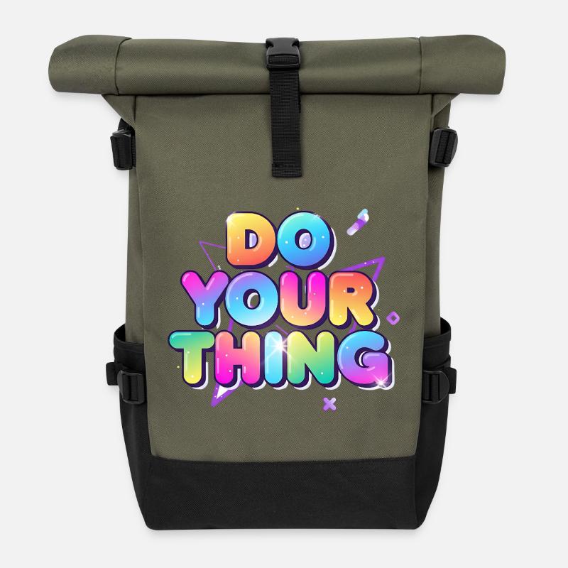 Mach Dein Ding Farbexplosion - Rolltop Rucksack - Olive/Schwarz