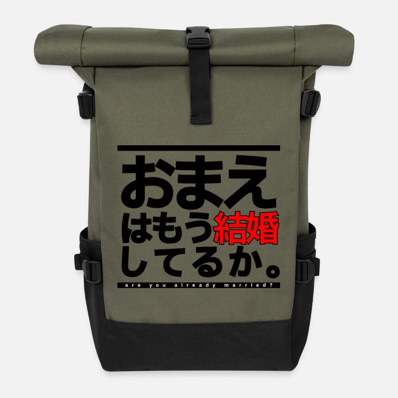 Bist Du Schon verheiratet? - Rolltop Rucksack - Olive/Schwarz