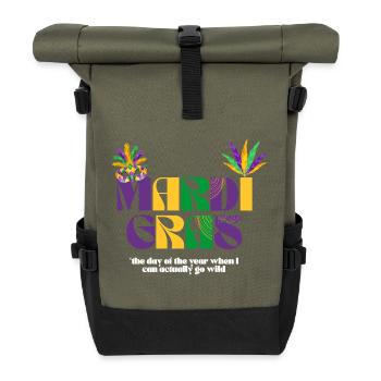 MARDI GRAS FESTIVAL - Sac à dos roll top - olive/noir - Devant