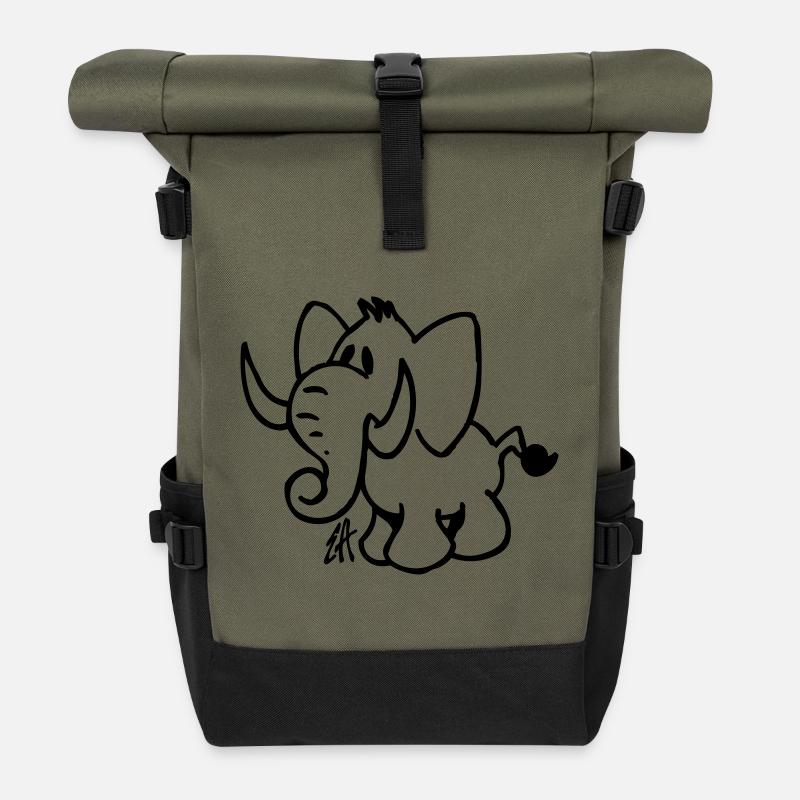 Elefant - Rolltop Rucksack - Olive/Schwarz