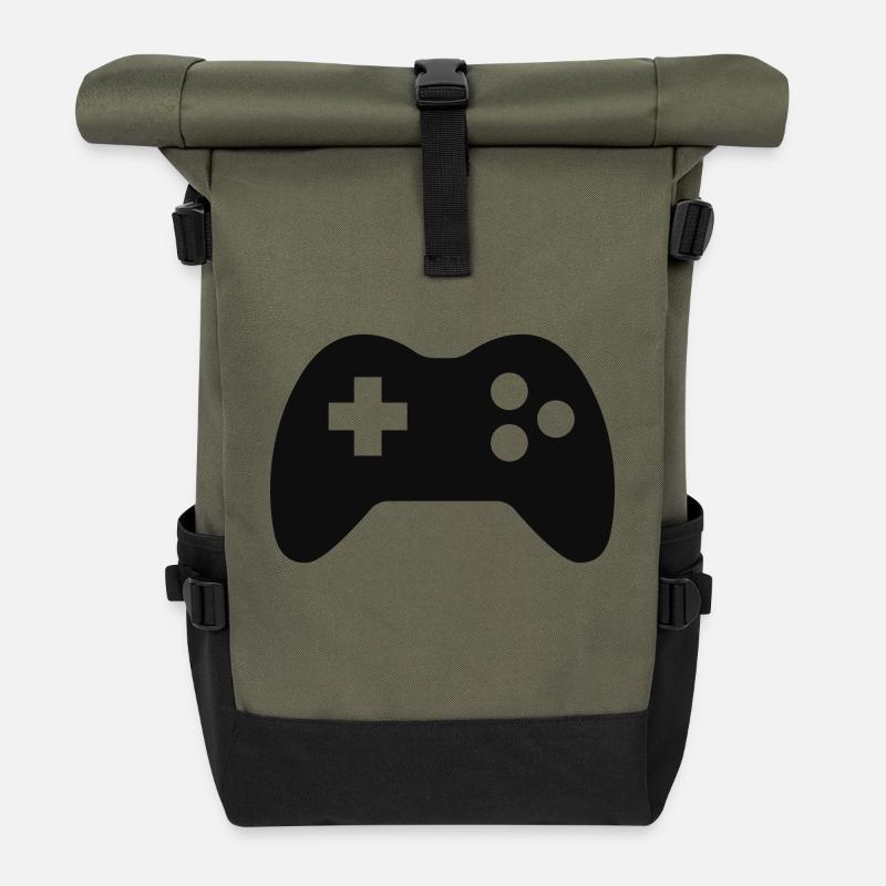 MANETTE DE JEUX - Sac à dos roll top - olive/noir
