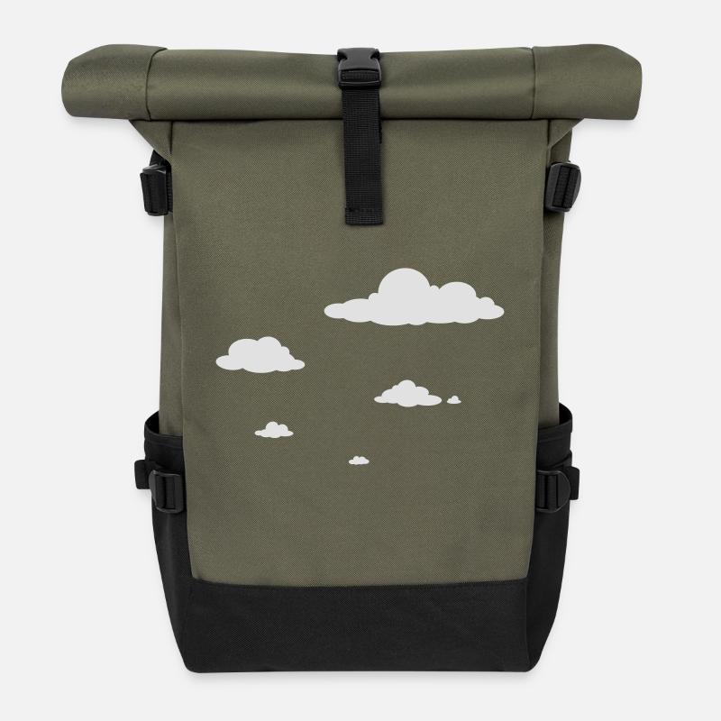 Clouds - Roll Top Backpack - olive/black