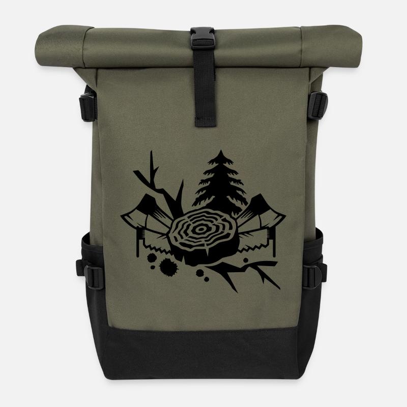 Tools for lumberjacks - Roll Top Backpack - olive/black