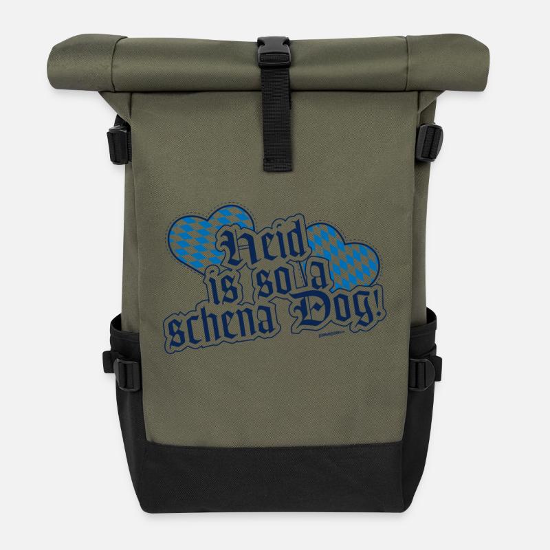 Heid is so a schena Dog! - Rolltop Rucksack - Olive/Schwarz