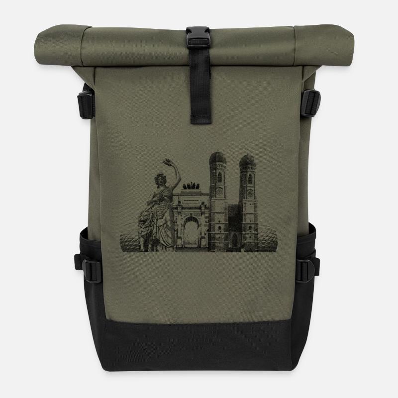 München - Rolltop Rucksack - Olive/Schwarz