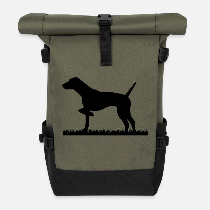 Deutsch Kurzhaar - Rolltop Rucksack - Olive/Schwarz