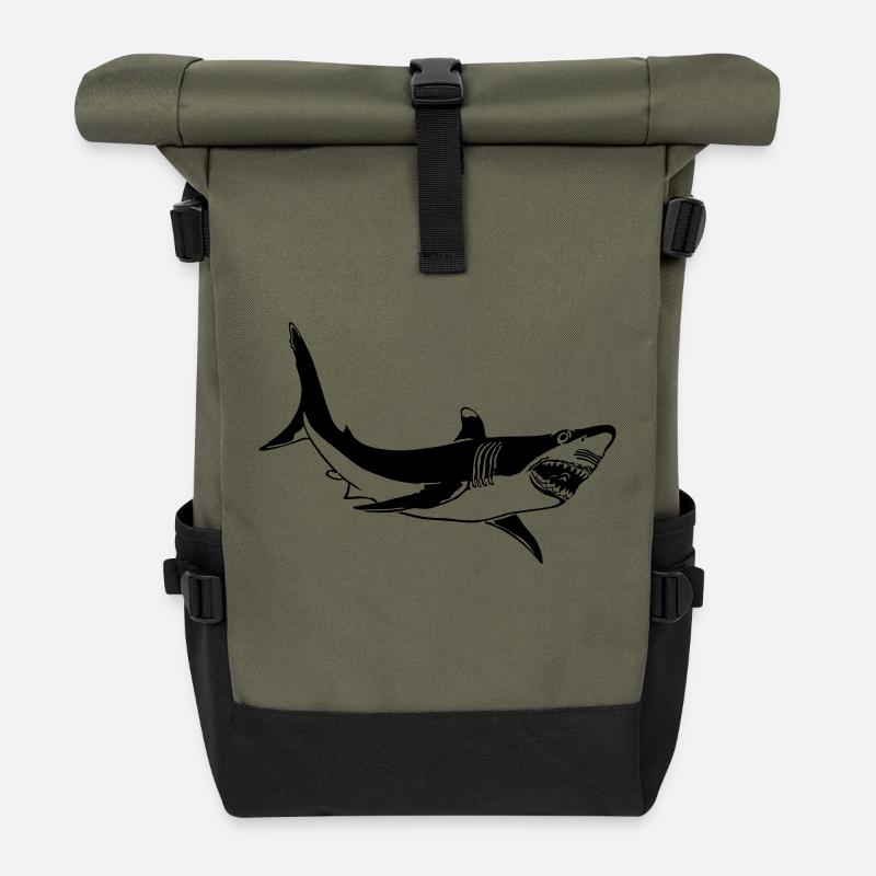 Great White - Rolltop Rucksack - Olive/Schwarz