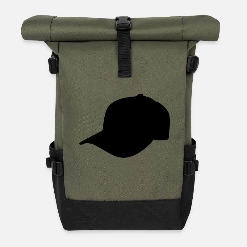 baseball cap - Roll Top Backpack - olive/black