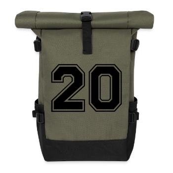 zwanzig - Roll Top Backpack - olive/black - Front