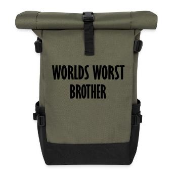 worlds worst brother - Roll Top Backpack - olive/black - Front