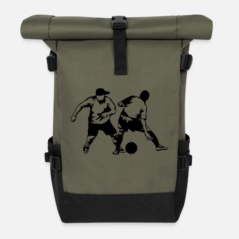 street_soccer_panna - Roll Top Backpack - olive/black