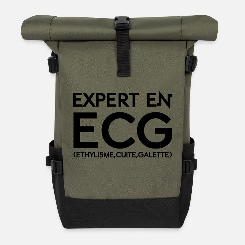 Expert en ECG - Sac à dos roll top - olive/noir
