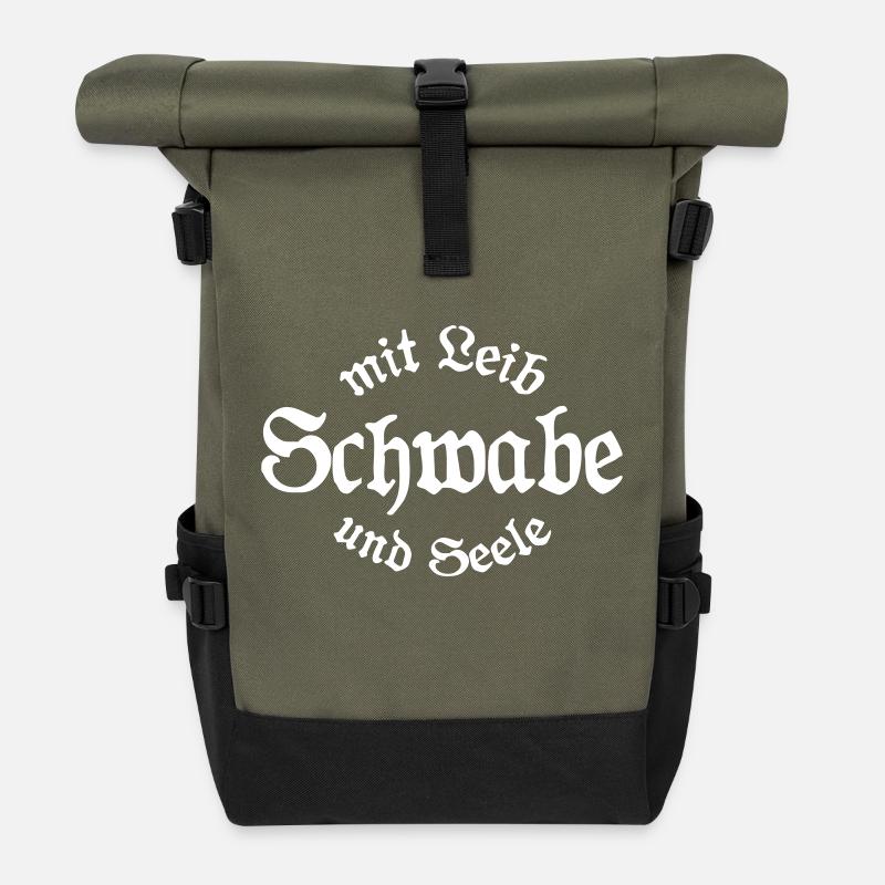 Schwabe mit Leib und Seele - Rolltop Rucksack - Olive/Schwarz