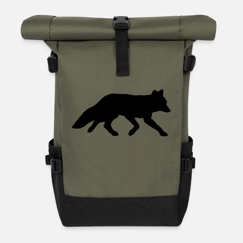 rotfuchs red fox clever schlauer smarter wildnis - Rolltop Rucksack - Olive/Schwarz