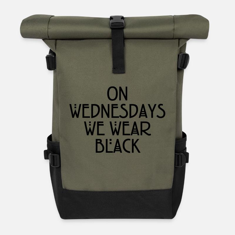 On wednesdays we wear black - Rolltop Rucksack - Olive/Schwarz