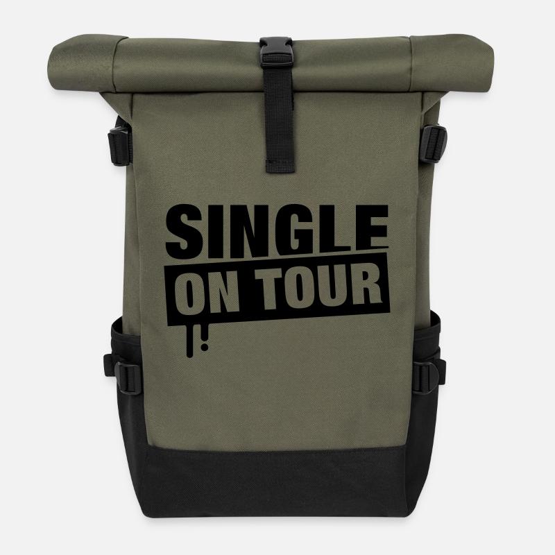 single_on_tour_f1 - Rolltop Rucksack - Olive/Schwarz