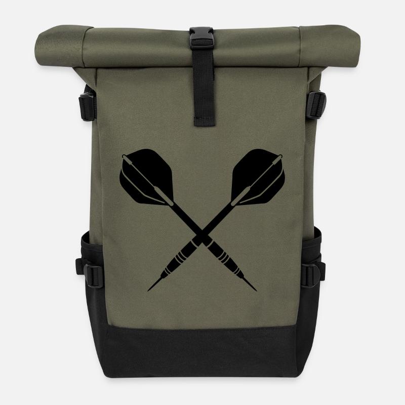 darts - Rolltop Rucksack - Olive/Schwarz