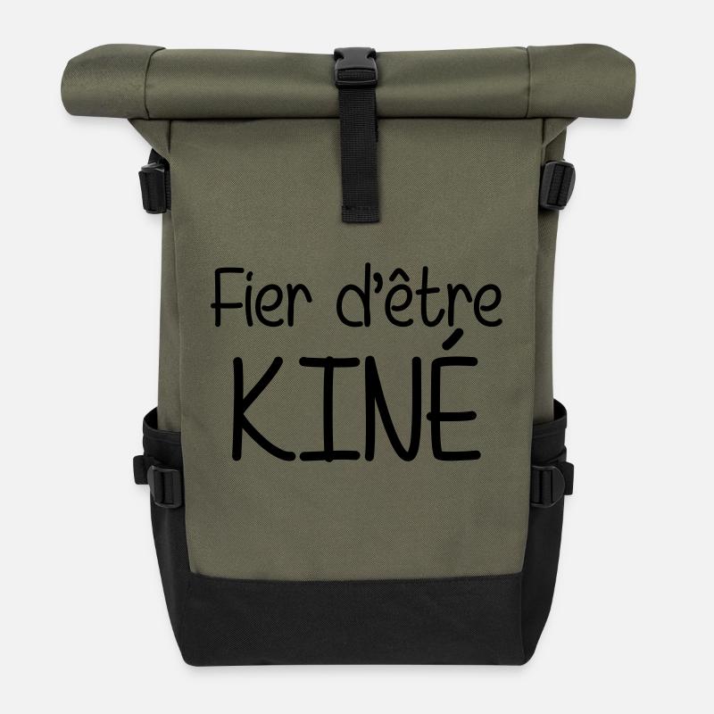 Fier d'être Kiné - Sac à dos roll top - olive/noir