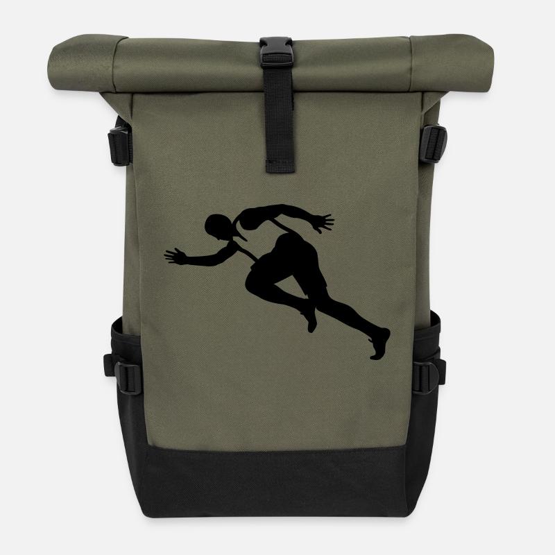 athlétisme - Sac à dos roll top - olive/noir