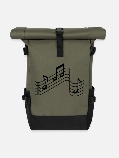 musik - Rolltop Rucksack - Olive/Schwarz