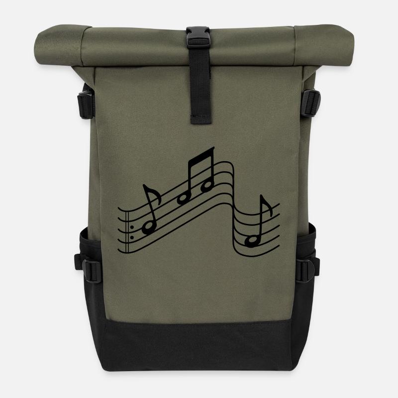 musik - Rolltop Rucksack - Olive/Schwarz