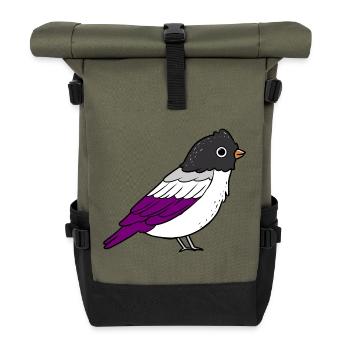 Asexueller Vogel Ace Pride - Rolltop Rucksack - Olive/Schwarz - Vorne