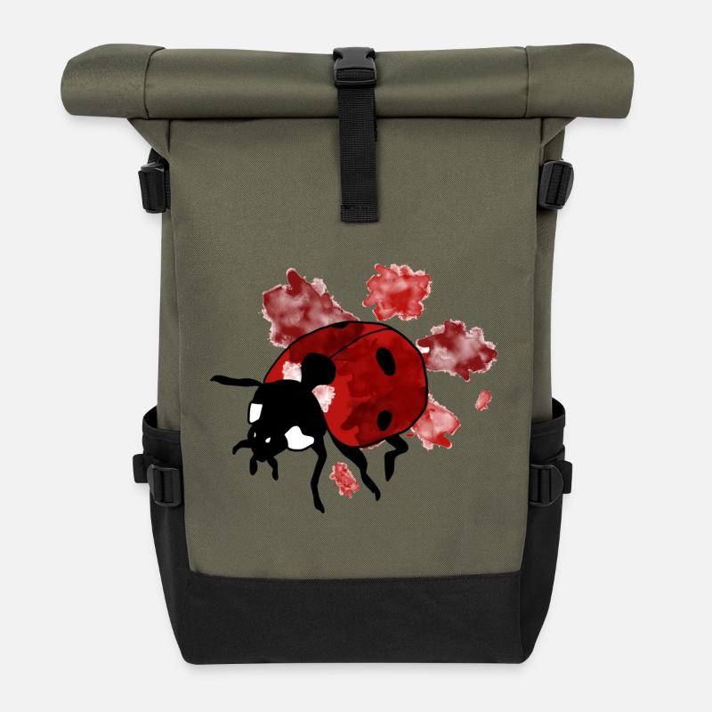 Marienkäfer - Rolltop Rucksack - Olive/Schwarz