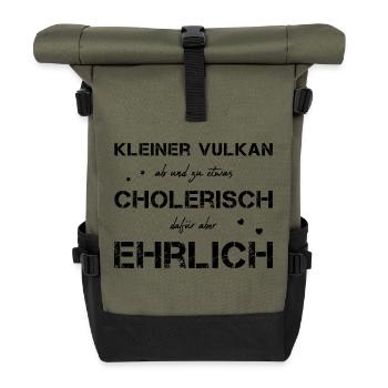 cholerisch ehrlich Choleriker - Rolltop Rucksack - Olive/Schwarz - Vorne