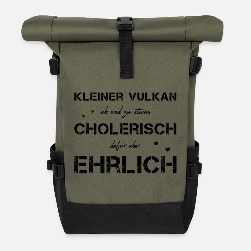 cholerisch ehrlich Choleriker - Rolltop Rucksack - Olive/Schwarz
