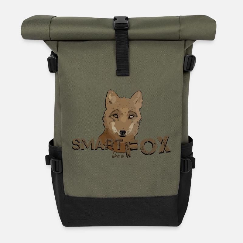 Fuchs schlauer Fuchs schlau wie ein Fuchs - Rolltop Rucksack - Olive/Schwarz