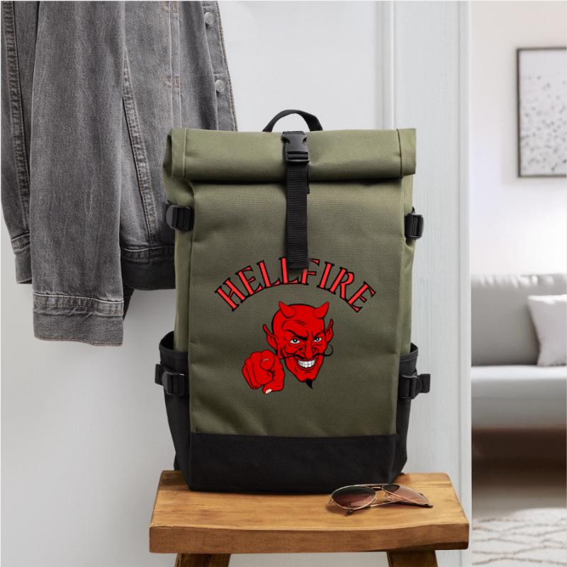 Devil, Satan, Devil, Hellfire Roll Top Backpack