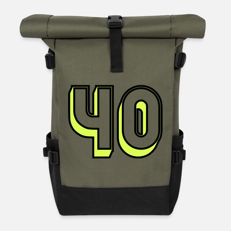 40. ANNIVERSAIRE. HAPPY BIRTHDAY. - Sac à dos roll top - olive/noir