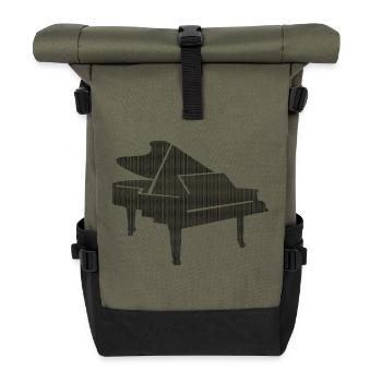 DNA Piano - Passion for classical music - Roll Top Backpack - olive/black - Front
