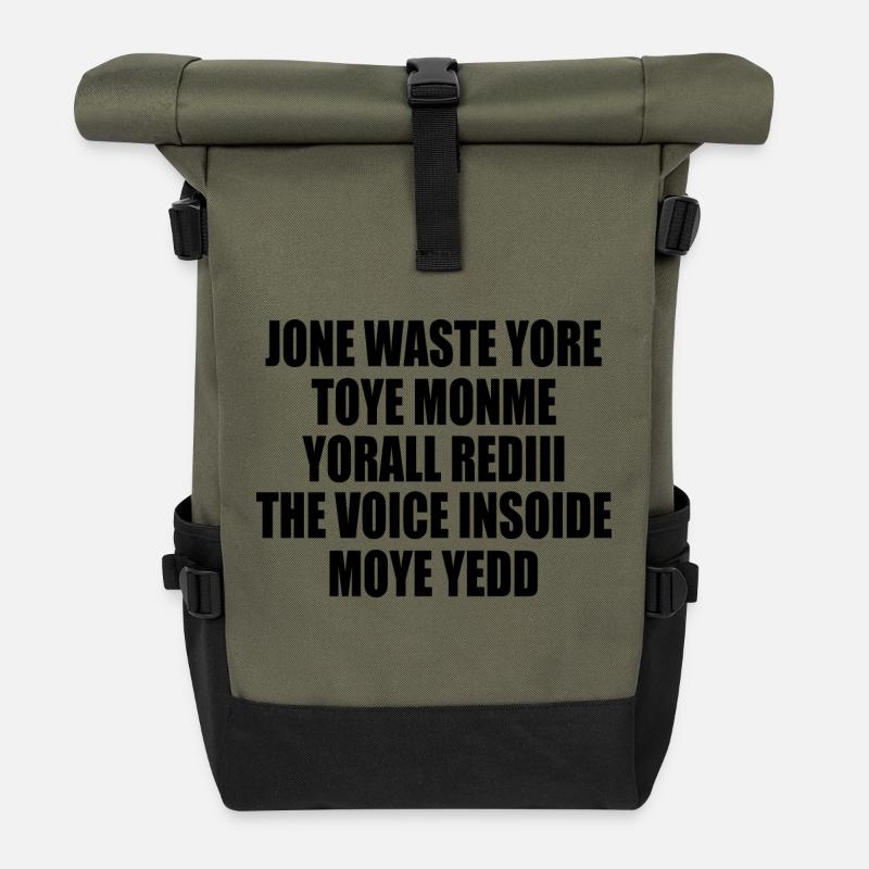 jone waste yore toye monme yorall rediii - Rolltop Rucksack - Olive/Schwarz