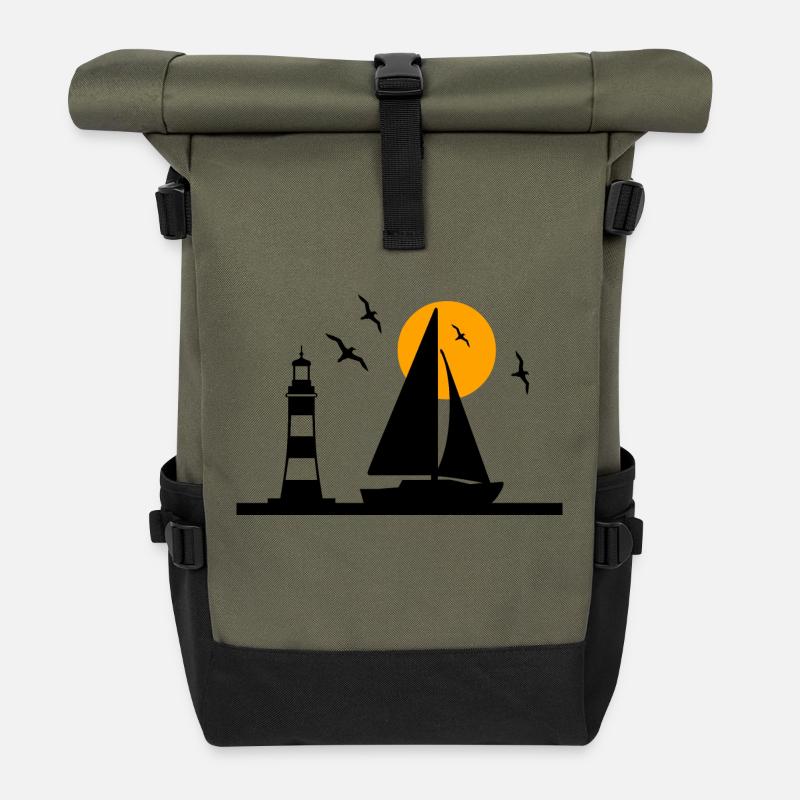 Segeln - Rolltop Rucksack - Olive/Schwarz