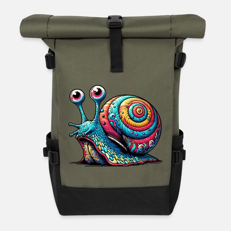 Schnecke - Rolltop Rucksack - Olive/Schwarz