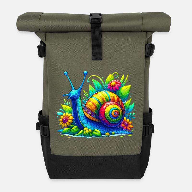 Schnecke - Rolltop Rucksack - Olive/Schwarz